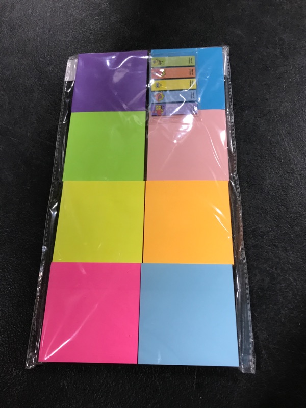 Photo 2 of (8 Pack) Sticky Notes 3 x 3 in , 8 Colors Post Self Sticky Notes Pad Its , Bright Post Stickies Colorful Sticky Notes for Office, Home, School, Meeting, 84 Sheets/pad Bright Colors