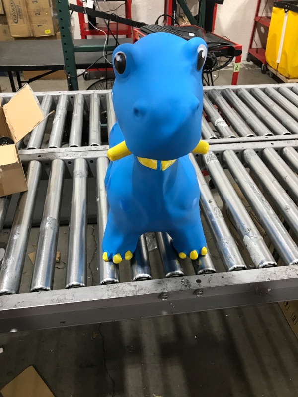 Photo 1 of AOLIGE Dinosaur Bouncy Horse Hopper Ride On Animal Toys with Pump Inflatable Jumping Horse for 1, 2, 3, 4, Year Old Kids Toddlers Boys (Blue)
