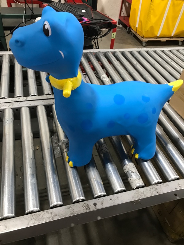 Photo 1 of AOLIGE Dinosaur Bouncy Horse Hopper Ride On Animal Toys with Pump Inflatable Jumping Horse for 1, 2, 3, 4, Year Old Kids Toddlers Boys (Blue)