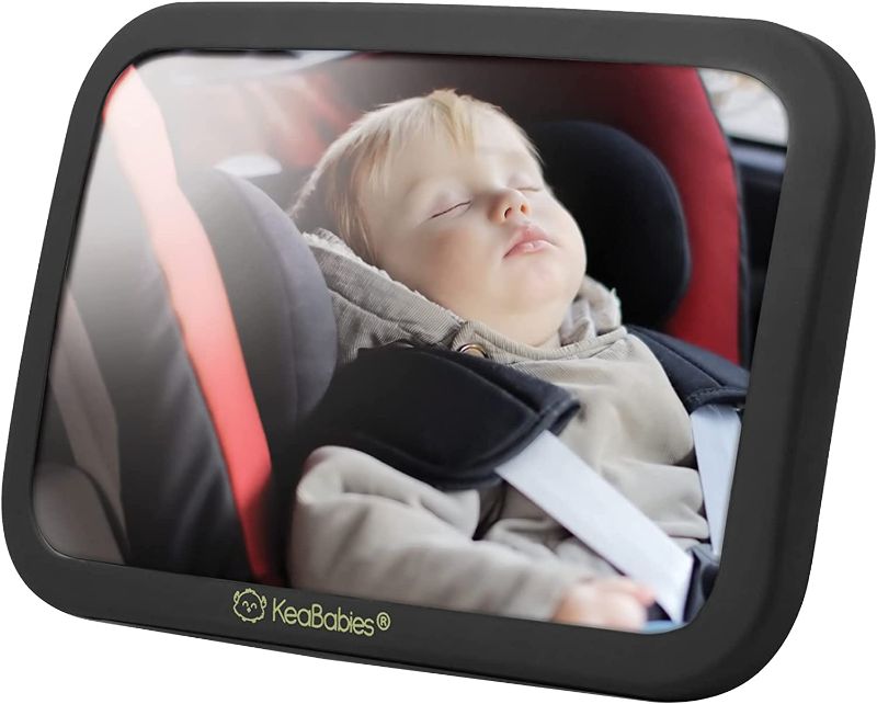 Photo 1 of Baby Car Mirror - Baby Mirror for Car Seat Rear Facing Infant - Safety Baby Car Seat Mirror - Wide Shatterproof Baby Carseat Mirror - Baby Car Headrest Mirror (Matte Black)
