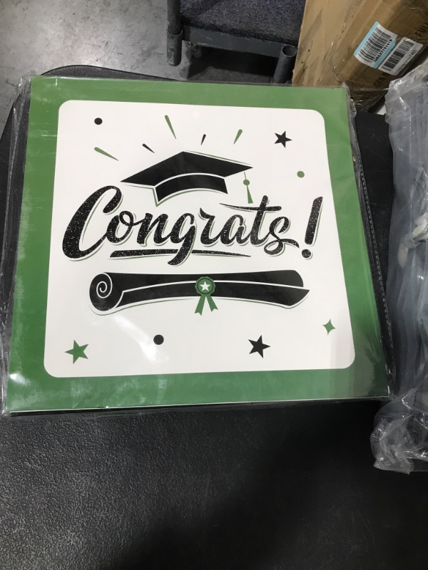 Photo 2 of 2022 Graduation Party Decorations 4 Pieces Graduation Balloon Boxes with GRAD and Congrats Letter Cap Graduation Decorations Class of 2022 Grad Party Decoration Supplies (Black Green)
