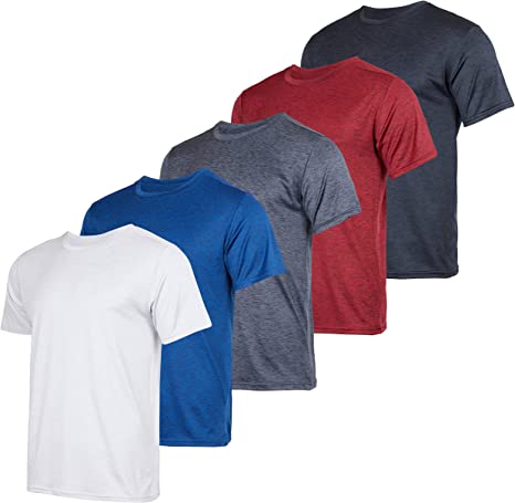 Photo 1 of 5 Pack: Men’s Dry-Fit Moisture Wicking Active Athletic Performance Crew T-Shirt size XL