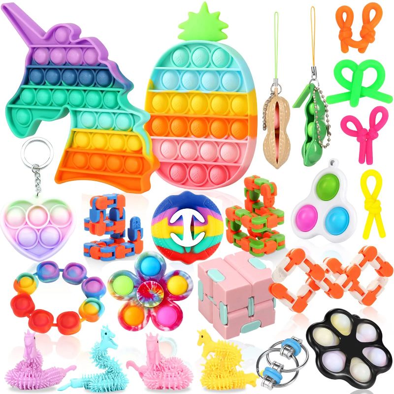 Photo 1 of 23 Pieces Unicorn Fidget Toys Pack Fidget Toys Pack,Special Stress Needs Autism,Children's Attention Deficit Suitable For Girls Cool Fidget Packs