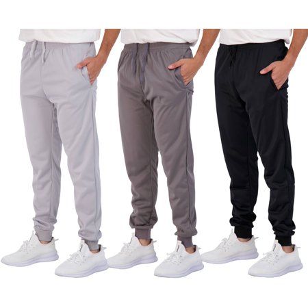 Photo 1 of 3 Pack: Men S Active Athletic Casual Jogger Sweatpants with Pockets
