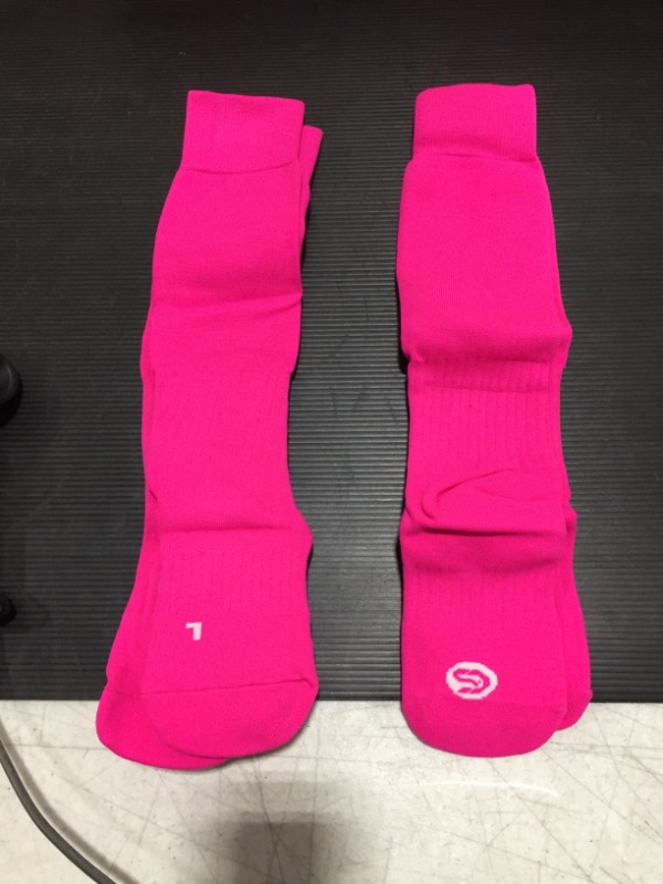 Photo 2 of 2 / 3 Pack Soccer Softball Baseball Socks for Youth Kids Adult Multi-Sport Socks Rose pink (2 Pack) X-Small