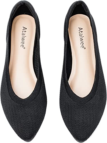 Photo 1 of Ataiwee Women's Wide Width Flat Shoes, Plus Size Casual Pointy Toe Slip on Wide Ballet Shoes. Size 11
