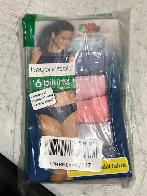 Photo 2 of Fruit of the Loom Women's Beyondsoft Underwear Regular Bikini - Modal - 6 Pack Assorted Colors 9 - 2XL