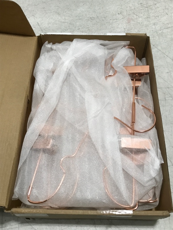 Photo 2 of 10Pack Koobay 13" Rose Copper Gold Shiny Metal Wire Top Clothes Hangers With Clips for Shirts Coat Storage & Display