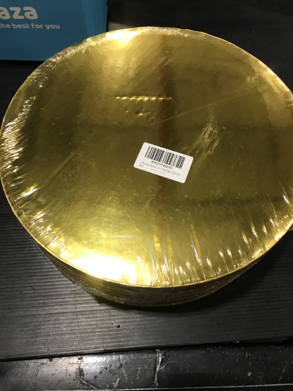 Photo 1 of 8-PACK 12 inch Gold Cake Boards Cake Drums, Sturdy Large Round Cake Board Birthday Cake Circle Drum Greaseproof Foil Plate,Professional Smooth Base,1/2 Inch Thick 