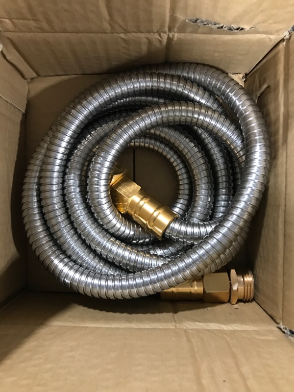 Photo 2 of 304 Stainless Steel Garden Hose, Lightweight Metal Hose, Guaranteed Flexible and Kink Free (10FT, Stainless)