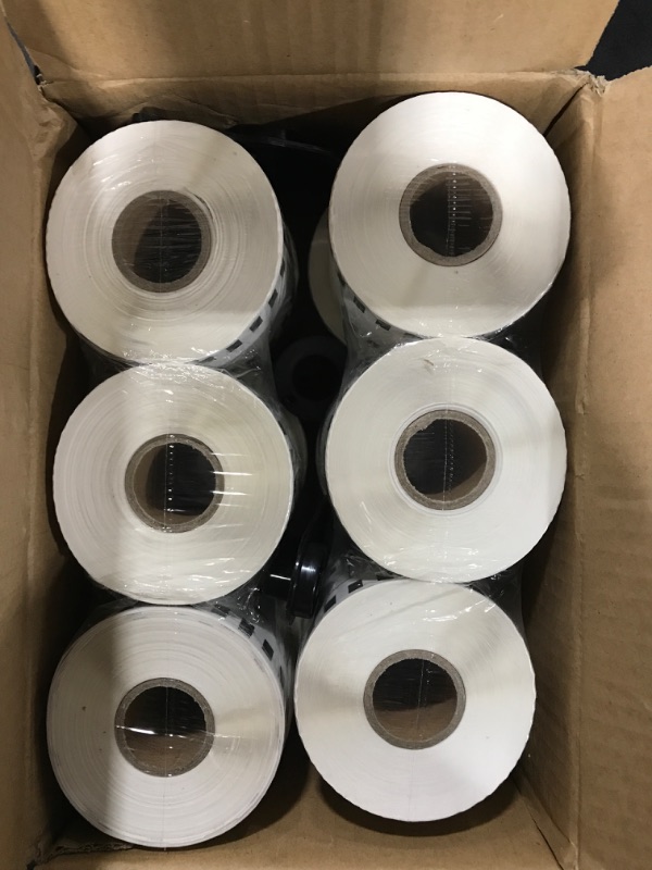 Photo 2 of LabelChoice - Compatible Label Replacement for Brother DK-2205 (2.4" X 100 Ft.) Continuous Paper Tape, Use with QL Label Printers - 12 Rolls + 1 Frame 2.4"x100 Ft(12 Rolls-Continuous Labels)