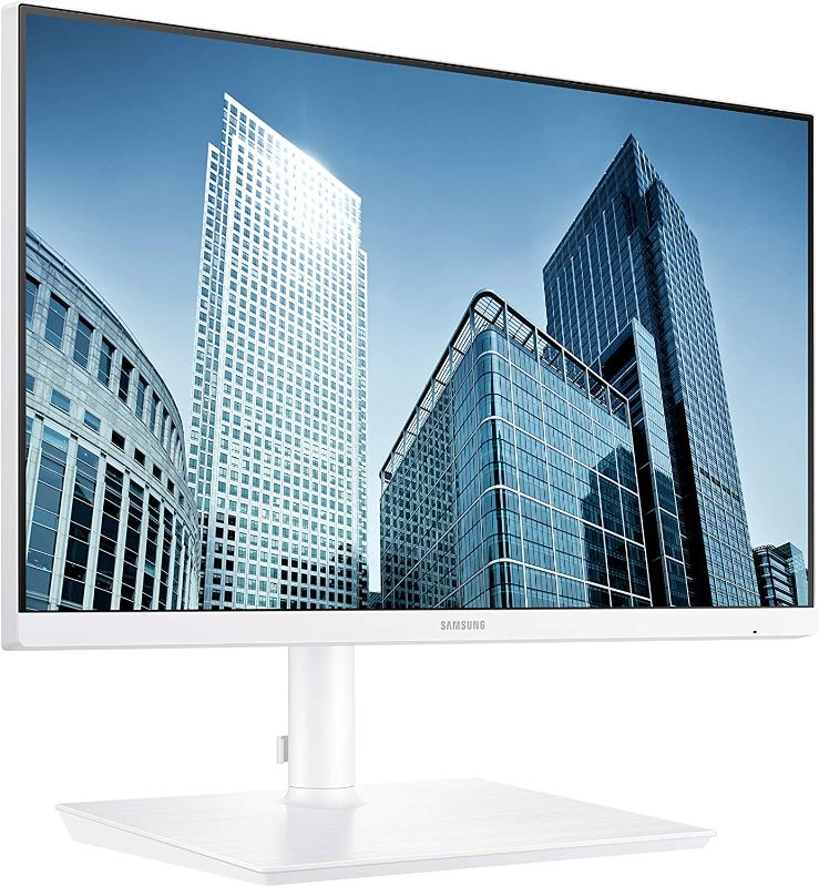 Photo 1 of SAMSUNG SH850 Series 24-Inch WQHD (2560x1440) Computer Monitor, Display Port, HDMI, USB-C, Height Adjustable Stand, 3 Yr WRNTY (LS24H851QFNXZA), White 