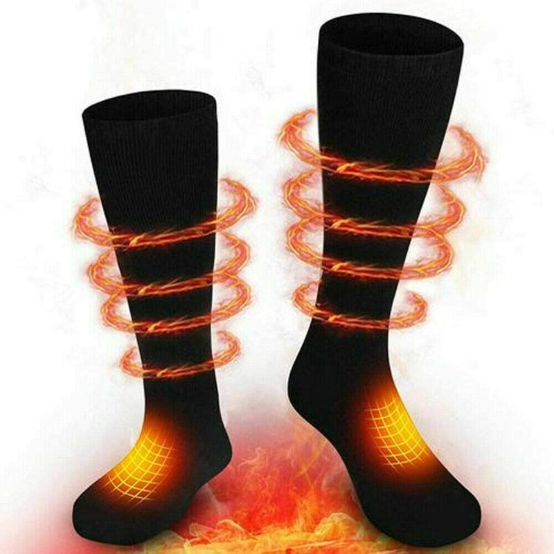 Photo 1 of 4000mAh Rechargeable Heated Socks for Men Women - Washable Electric Thermal Warming Socks for Hunting Winter Skiing Outdoors - Battery Included 