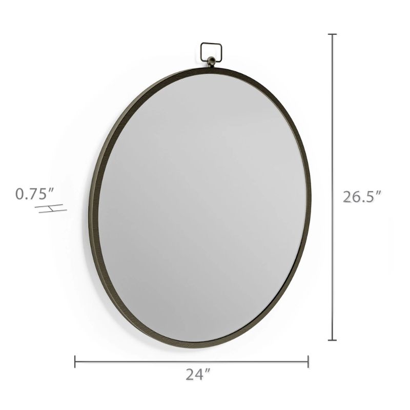 Photo 1 of 24" Round Keyhole Metal Mirror