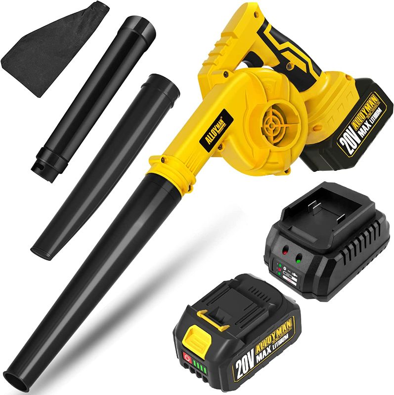 Photo 1 of Alloyman Leaf Blower, 20V Cordless Leaf Blower, with 4.0Ah Battery & Charger, 2-in-1 Electric Leaf Blower & Vacuum for Yard Cleaning/Snow Blowing.
Item Dimensions LxWxH	12 x 6 x 7 inches