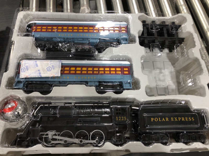 Photo 3 of Lionel The Polar Express Ready-to-Play Set, Battery-Powered Berkshire-Style Model Train Set with Remote , Black