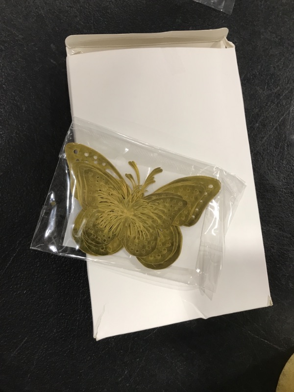 Photo 1 of 72 Pcs Butterfly Wall Decor Stickers, 6 Styles Gold Butterfly Decorations, 3 Sizes 3D Butterfly Party Decorations/Birthday Decorations/Cake Decorations, Gold Butterflies for Gold Wall Decor Room Decor
