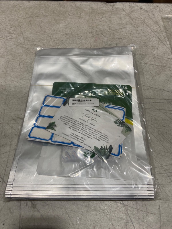 Photo 2 of 25 Pcs 1 Gallon 13 Mil Mega Thick Mylar Bags for Food Storage with Oxygen Absorbers 300cc - Large Mylar Bags 1 Gallon - Mylar Bags for Food Storage - Mylar Bags Stand Up - 1 Gallon Mylar Bags