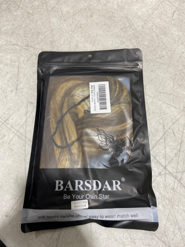 Photo 2 of BARSDAR 24 inch Ponytail Extension Long Straight Wrap Around Clip in Synthetic Fiber Hair for Women - Blonde & Medium Brown 24 Inch Blonde & Medium Brown