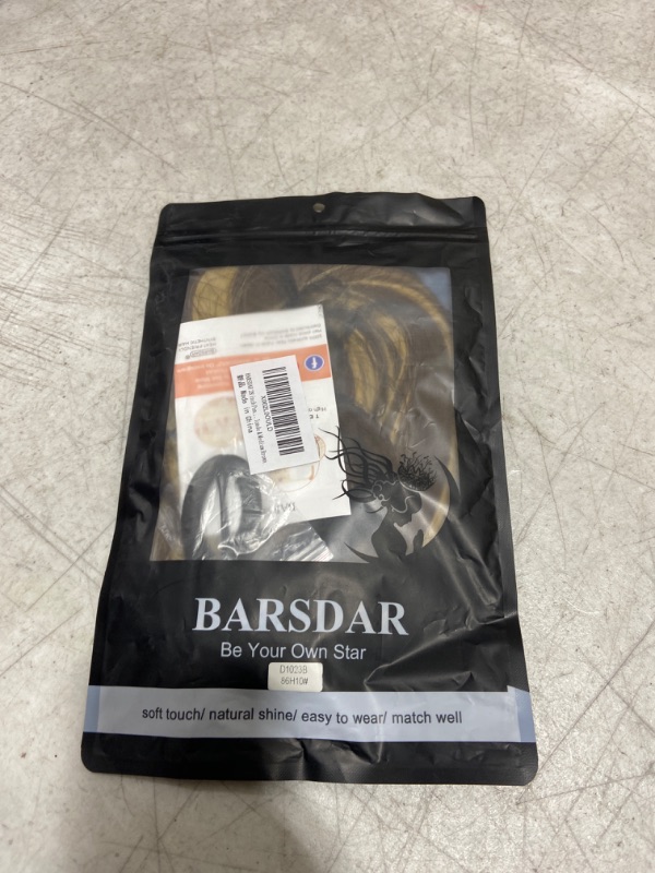 Photo 2 of BARSDAR 28 inch Ponytail Extension Long Straight Wrap Around Clip in Synthetic Fiber Hair for Women - Blonde & Medium Brown 28 Inch (Pack of 1) Blonde & Medium Brown