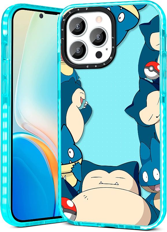 Photo 1 of Jowhep Snorla for iPhone 13 Pro 6.1" Case Cute Cartoon Character Girly for Girls Kids Boys Women Phone Cases Anime Cover Fun Kawaii Soft TPU Bumper Protective Case for iPhone 13 Pro 6.1 Inches 