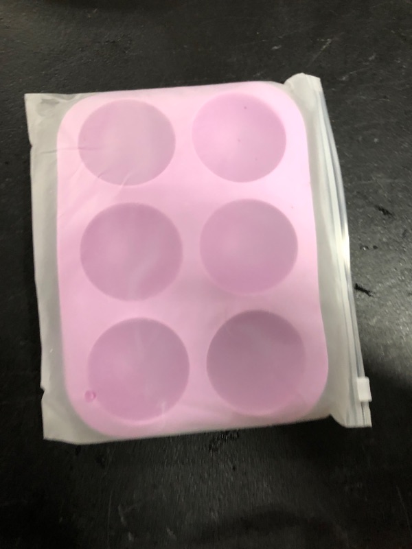 Photo 2 of 2 Pack 6-Cavity Semi Sphere Silicone Mold, Baking Mold for Making Hot Chocolate Bomb, Cake, Jelly, Dome Mousse Purple
