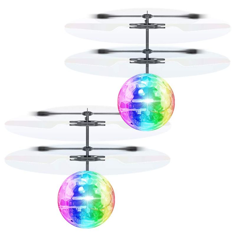 Photo 1 of 2 Pack Flying Ball Toys for for Boys Girls, Rechargeable Hand Controlled RC Helicopter Drones Built-in Shining LED Lighting
