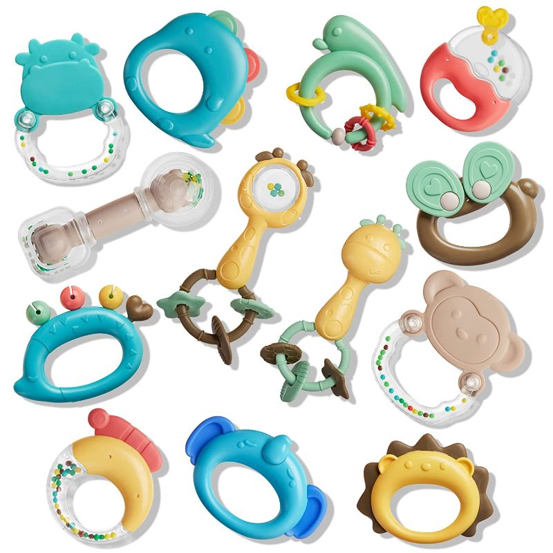 Photo 1 of Baby Toys Baby Rattles 13 pcs, Baby Teething Toys, Teething Toys for Babies, Infant Shaker, Teether, Grab and Spin Rattles, Newborn Toys for 0, 3, 6, 9, 12 Months Baby Girls Boys
