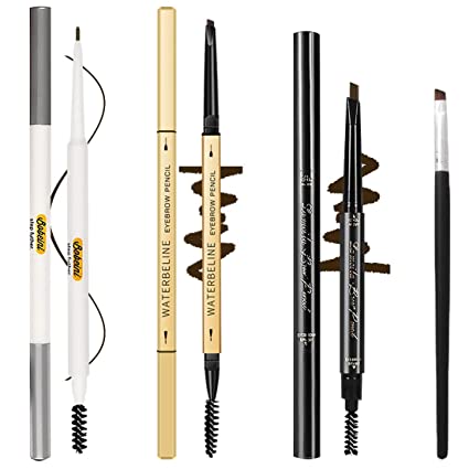 Photo 1 of 3 Different Eyebrow Pencils,Creates Natural Looking Brows Easily,Long Lasting,4-in-1:Eyebrow Pencil *3; Eyebrow Brush *1,Dark Brown 
