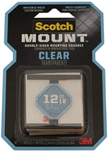 Photo 1 of 3M 100773 Clear Scotch-Mount Double-Sided Mounting Tape Strips & Squares - 48 Count
