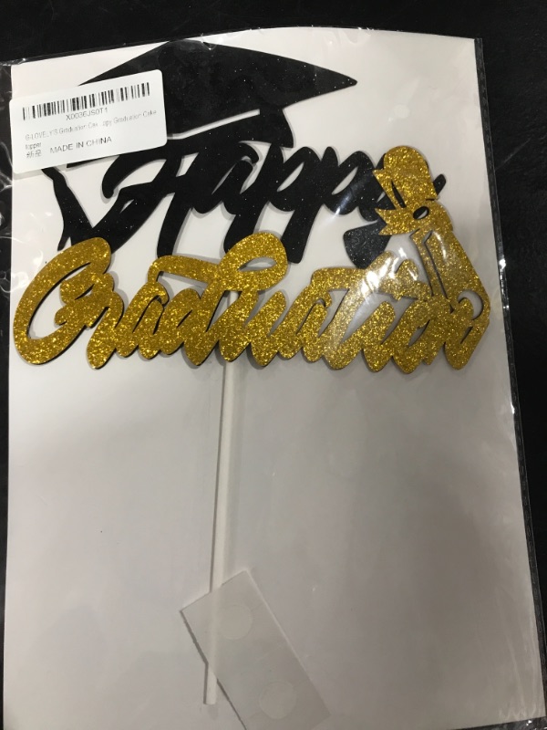 Photo 2 of G-LOVELY'S Graduation Cake Topper 2022 - Congrats Grad Cake Decorations 2022 Graduation Party Decorations Supplies for College Grad(Black and Gold), G-LOVELY'S121435