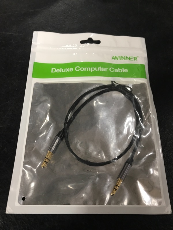 Photo 2 of 3.5 mm Male to Male Stereo Audio AUX Cable (1.6) 1.6 Feet