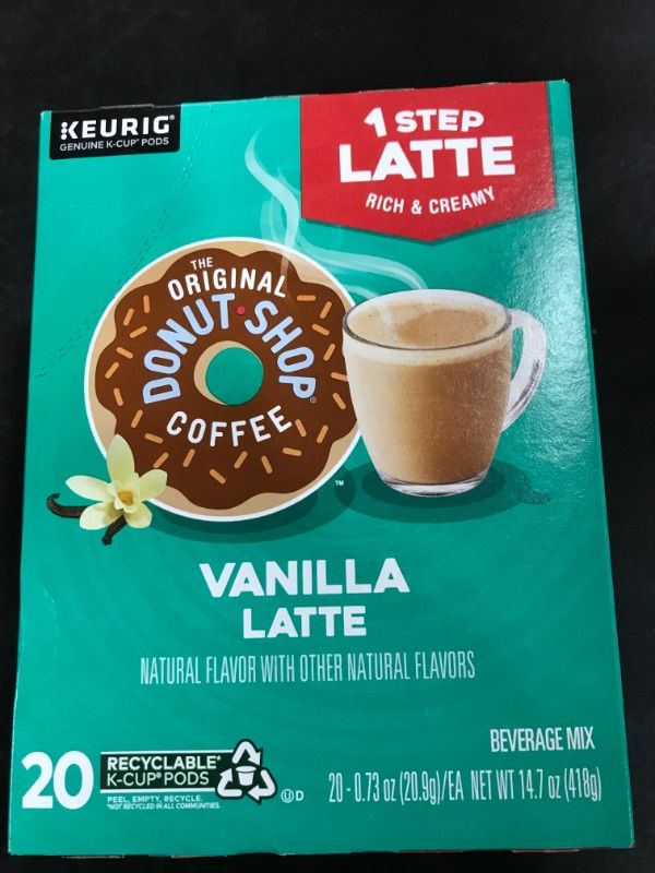 Photo 2 of The Original Donut Shop Vanilla Latte, Single-Serve Keurig K-Cup Pods, Flavored Coffee, 20 Count Vanilla Latte 20 Count (Pack of 1)
EXP JULY 11/23