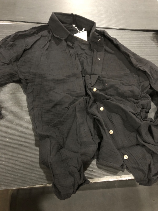 Photo 1 of Black Button Shirt For Women Size-M