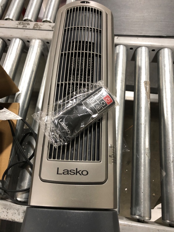 Photo 1 of Lasko 1500W Digital Ceramic Space Heater with Remote, 755320, Silver
