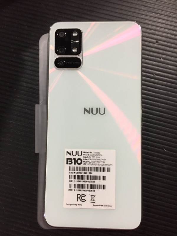 Photo 4 of NUU B10 4G LTE Unlocked Android Smartphone | 6.55” HD+ Display | 48MP Triple-Camera | 64GB + 4GB RAM | 4000mAh Battery | Android 11 | Compatible with T-Mobile (White) B10-White