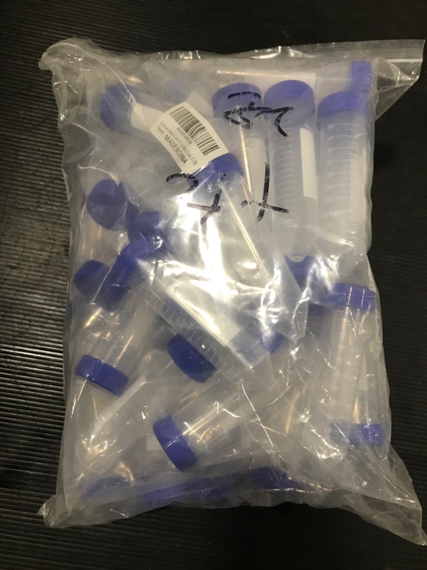 Photo 2 of (25 PACK) 50ml Plastic Centrifuge Tubes with Screw Cap, CertBuy Self-Standing Plastic 50ml Test Tube Polypropylene Conical Tubes with Cap
