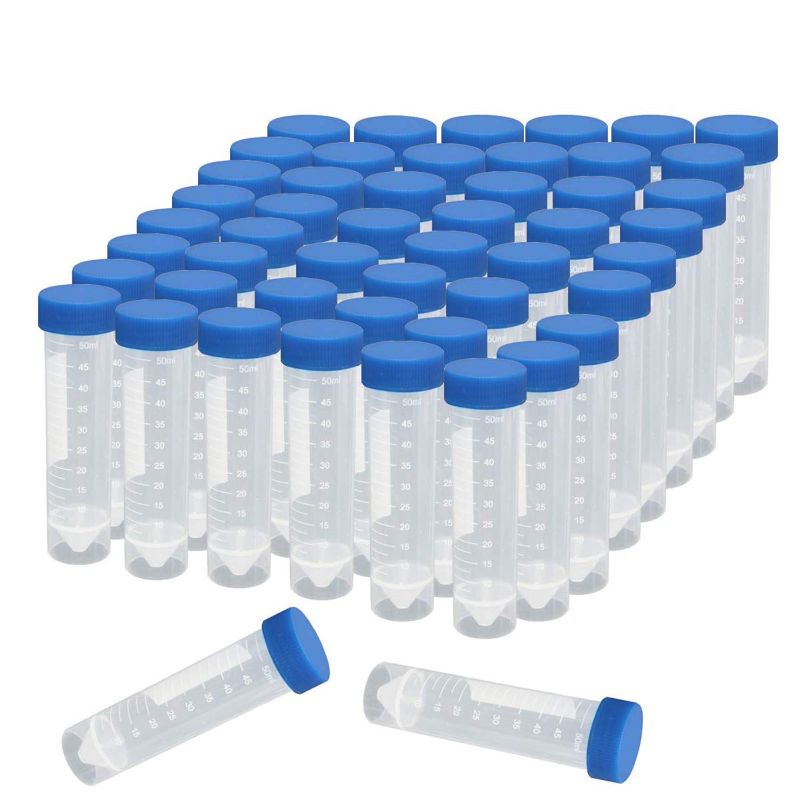 Photo 1 of (25 PACK) 50ml Plastic Centrifuge Tubes with Screw Cap, CertBuy Self-Standing Plastic 50ml Test Tube Polypropylene Conical Tubes with Cap
