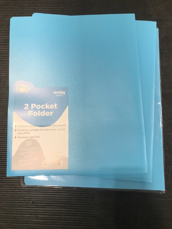 Photo 2 of (8 pack) Folders with 2 Pockets Blue
