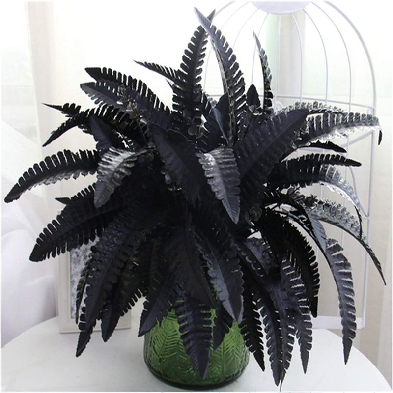 Photo 1 of YUDONG Artificial Black Persian Fern Leaf Plant Fake and Realistic Plastic Wedding Shop Background Decoration 4 Packs
