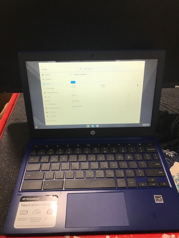 Photo 2 of HP Chromebook 11-inch Laptop - MediaTek - MT8183 - 4 GB RAM - 32 GB eMMC Storage - 11.6-inch HD Display - with Chrome OS™ - (11a-na0030nr, 2020 model, Indigo Blue)