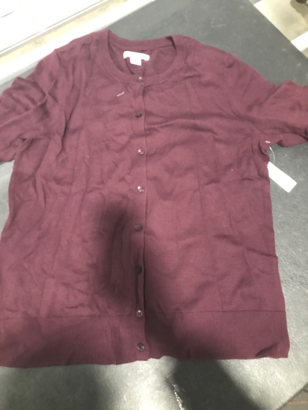 Photo 1 of Amazon Essentials Women's Lightweight Crewneck Cardigan Sweater  Large Burgundy