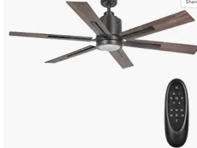 Photo 1 of 60 Inch DC Motor Farmhouse Ceiling Fan with Lights(3000K) Remote Control, Reversible Motor and Blades, ETL Listed Industrial Indoor Ceiling Fans for Kitchen, Bedroom, Living Room, Basement, Black
