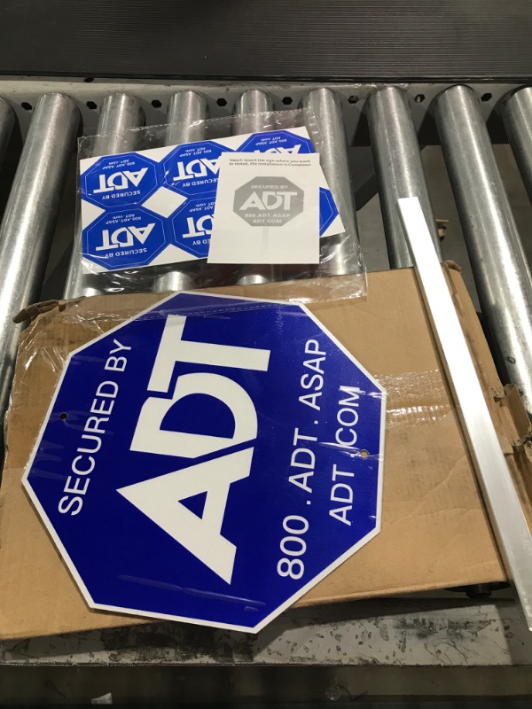 Photo 2 of ADT Security Signs(28IN All aluminum), ADT Sign with 6 Double-Sided Stickers Metal Yard Sign with Stake ,Heavy Duty Weather Resistance Sign