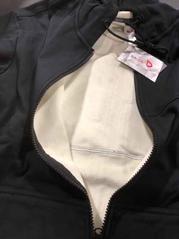 Photo 1 of BALEAF Men's Hoodie Full-Zip Sweatshirts Workout Fleece Lined Winter Heavyweight Jacket with 4 Pockets size XXXL Black
