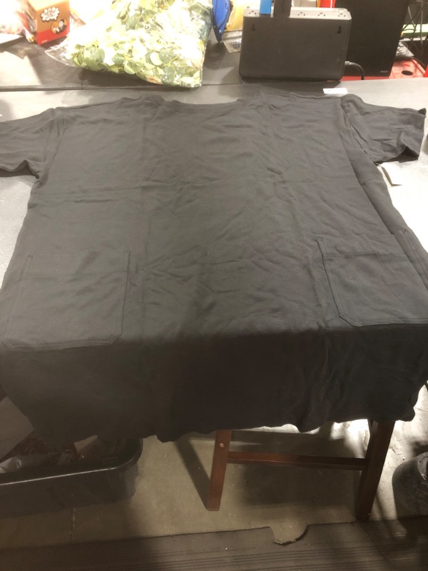 Photo 2 of Daily Ritual Women's Pima Cotton and Modal Interlock Patch-Pocket T-Shirt Dress size XX-Large Black