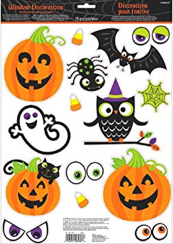 Photo 1 of 3 packs of Amscan Modern Halloween Vinyl Window Clings 15 Pieces