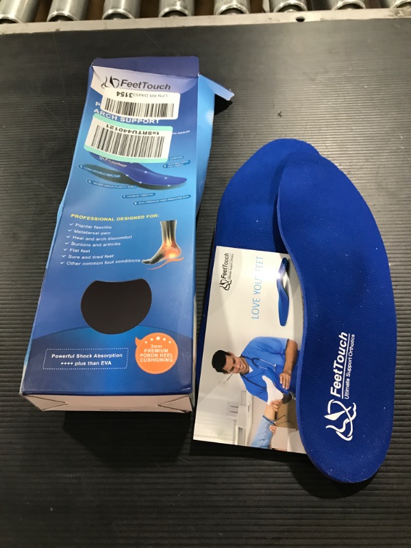 Photo 2 of {200+lbs} FeetTouch Strong Arch Support Orthotics for Metatarsal Pain,Plantar Fasciitis,Morton's Neuroma,Ball of Foot Pain Relief,Flat Feet with Poron Heel Cushion Men9-9.5/Women11-11.5 Blue