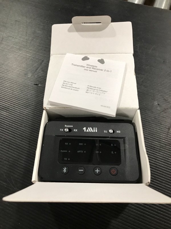 Photo 1 of 1Mii B03 Bluetooth 5.0 Transmitter Receiver for TV Home Stereo BT Headphones, aptX Low Latency & HD Bluetooth Audio Adapter, Splitter for Wired & Wireless, Optical RCA AUX 3.5mm Inputs / Outputs
