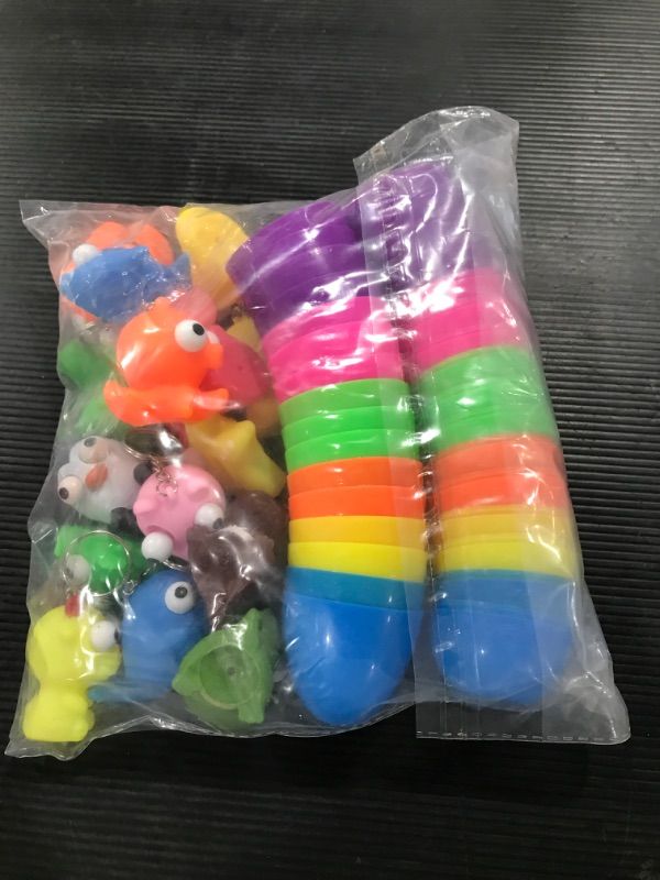 Photo 1 of 16PCS Toys Filled Easter Eggs for Boys Prefilled Easter Eggs for Claw machine with Mini Fidget Toys Keychain for Girls Bright Colorful Large Plastic Easter Eggs Gift Filler Easter Party Favors for Kids Toddlers

